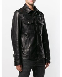 Diesel Black Gold Jacket In Nappa Leather With Patchwork