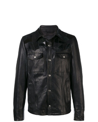Diesel Black Gold Jacket In Nappa Leather With Patchwork