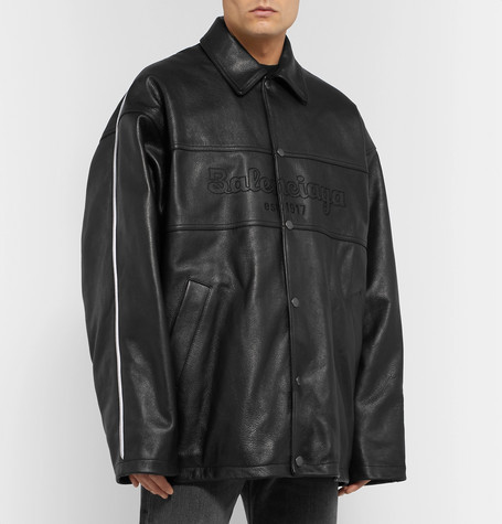 Oversized Belt Embossed Monogram Leather Jacket - Ready-to-Wear 1ABE0W