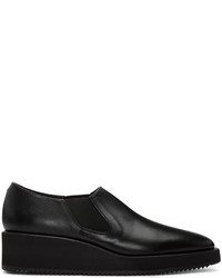 Lad Musician Black Leather Slip On Shoes