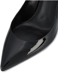 Saint Laurent Black Silver Heel Opyum 85 Patent Leather Pumps