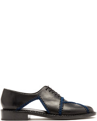 Robert Clergerie Jofre Crochet Trimmed Leather Shoes