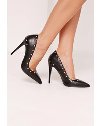 Missguided Studded Court Shoes Black