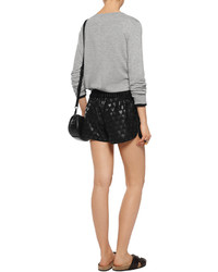 10 Crosby By Derek Lam Terry And Faux Leather Shorts