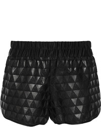 10 Crosby By Derek Lam Terry And Faux Leather Shorts