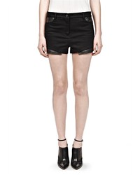 Alexander Wang Cotton Canvas With Leather Shorts