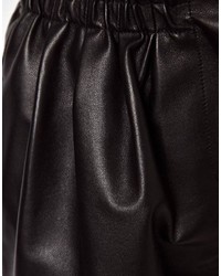 Asos Leather Shorts With High Waist Detail