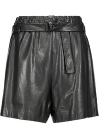 Brunello Cucinelli Belted Leather Shorts