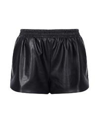 Topshop Black Faux Leather Runner Shorts With Elasticated Waistband 82% Viscose18% Polyurethane Machine Washable