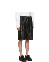 Comme Des Garcons Homme Plus Black Foil Jersey Shorts