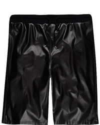 River Island Black Leather Look Shorts