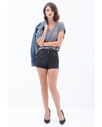 Forever 21 Contemporary Faux Leather Moto Shorts