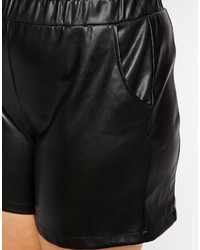 Asos Curve Shorts In Leather Look