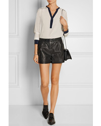 Karl Lagerfeld Eden Mid Rise Leather Shorts