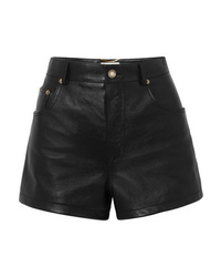 Saint Laurent Embellished Leather Shorts