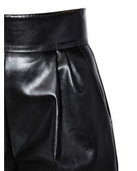 Faux Leather Shorts With Hand Patches
