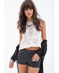 Forever 21 Faux Leather Zippered Shorts