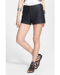 Free People High Rise Lace Up Faux Leather Shorts