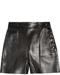 Valentino High Rise Leather Shorts