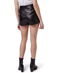 Topshop High Waist Faux Leather Shorts
