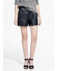 Mango Outlet High Waist Leather Shorts