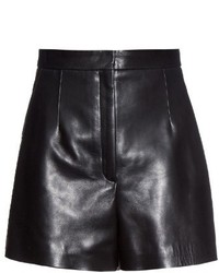 Balenciaga High Waist Leather Shorts