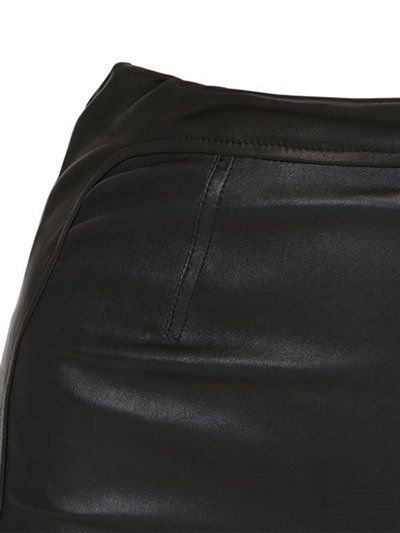 La Perla High Waisted Leather Mini Shorts, $1,941, LUISAVIAROMA