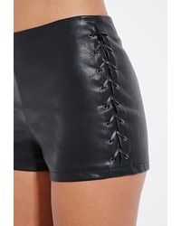 Forever 21 Lace Up Faux Leather Shorts