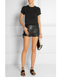 BLK DNM Lace Up Leather Shorts