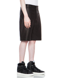 Alexander Wang Lambskin Leather Shorts In Black
