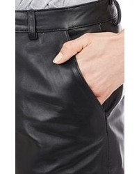 Barneys New York Leather Shorts Black