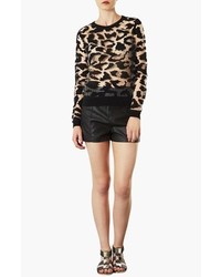 Topshop Lola High Waist Faux Leather Shorts