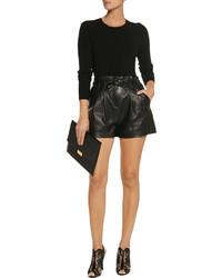 Milly Lola Paperbag Leather Shorts