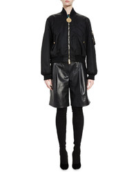 Givenchy Long Leather Shorts Black