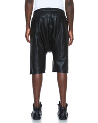 Lr Leather Drop Shorts In Black