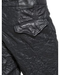 McQ by Alexander McQueen Wrinkled Nappa Leather Shorts