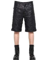 McQ by Alexander McQueen Wrinkled Nappa Leather Shorts