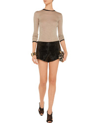 Mason by Michelle Mason Patent Leather Paneled Cady Shorts