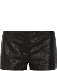 Just Cavalli Perforated Croc Effect Leather Shorts