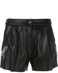 Philipp Plein Butterfly Patch Leather Shorts