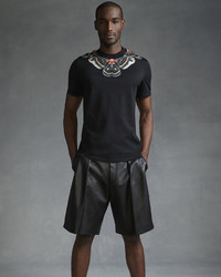Givenchy Pleated Leather Shorts Black