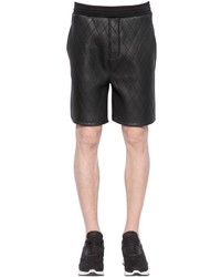 Neil Barrett Quilted Faux Leather Neoprene Shorts