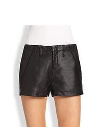 rag & bone/JEAN Leather Shorts Black Leather