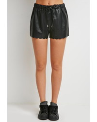Forever 21 Scalloped Faux Leather Shorts