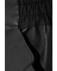 Rick Owens Stretch Leather And Cotton Blend Shorts