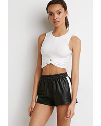 Forever 21 Striped Faux Leather Shorts