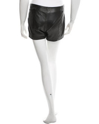 Alexander Wang T By Mid Rise Leather Shorts