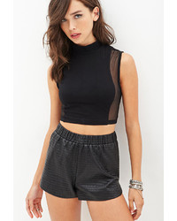 Forever 21 Textured Faux Leather Shorts