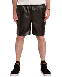 Elwood The Faux Leather Shorts In Black