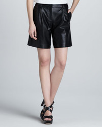 Tibi Perforated Leather Shorts